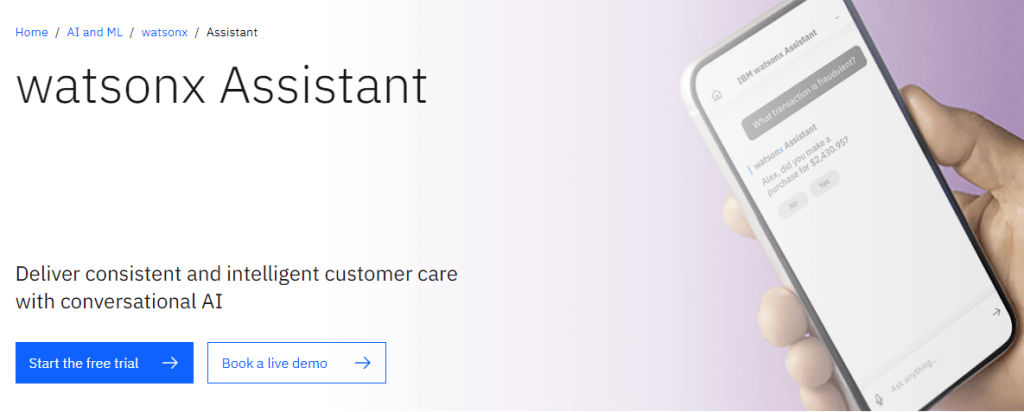 IBM Watson Assistant is an AI tool for creating chatbots and virtual assistants. Its user-friendly design makes building conversational agents easy.